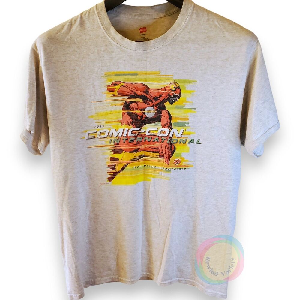 2015 SDCC Flash 75th Anniversary T-Shirt Mens L Andy Kubert